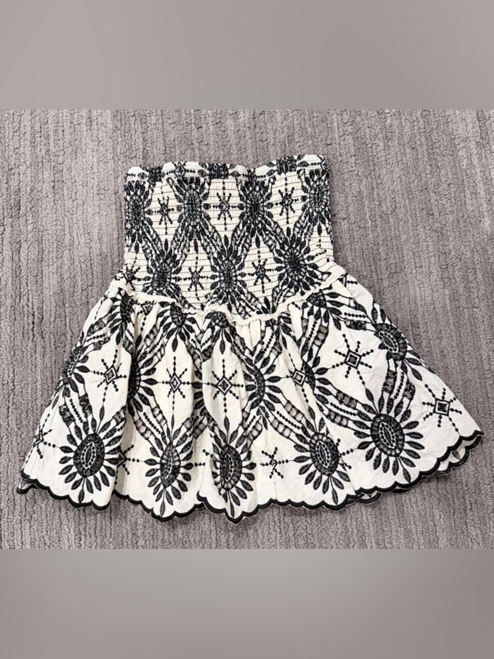 Beautiful Embroidered Black & Cream Skirt